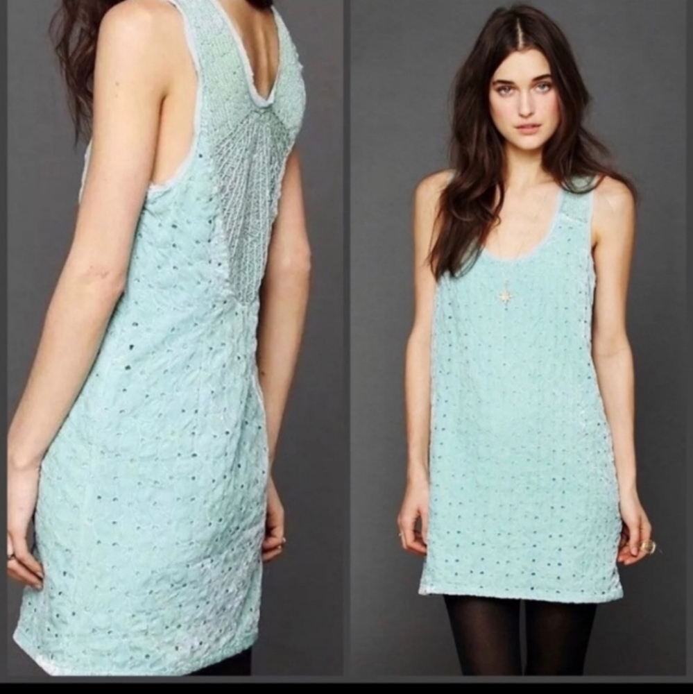 Free People Light Blue Mini Dress
